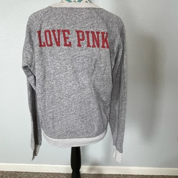 VS PINK Gray and Red Nebraska Husker Spirit Sweater size Medium - Picture 3 of 5